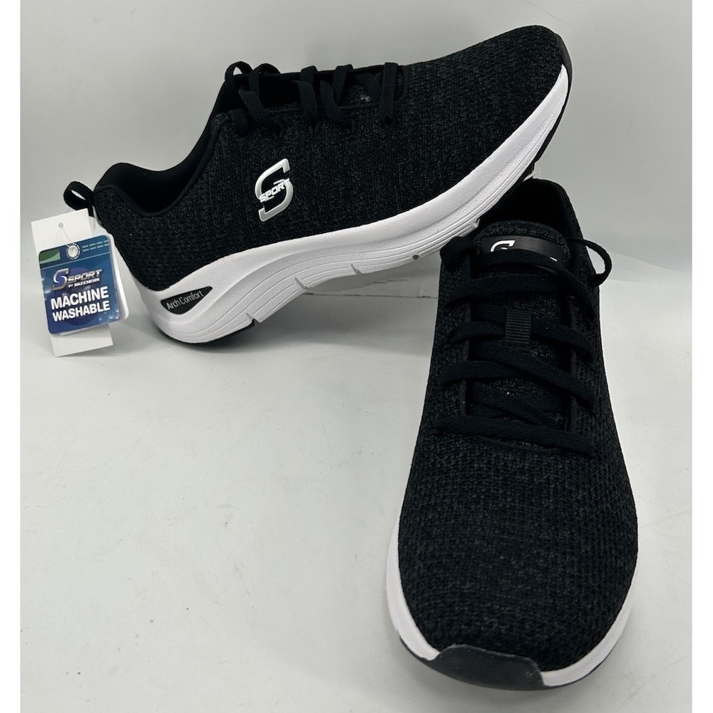 Skechers S Sport Kamryn Arch Comfort Sneakers Black Women's Size‎ 9.5 NWT